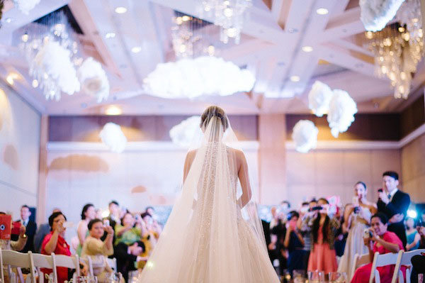 bridal walking down the aisle