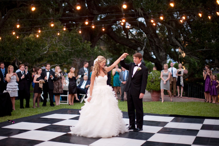 black and white dance floor