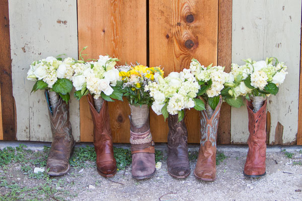 bouquets in boots