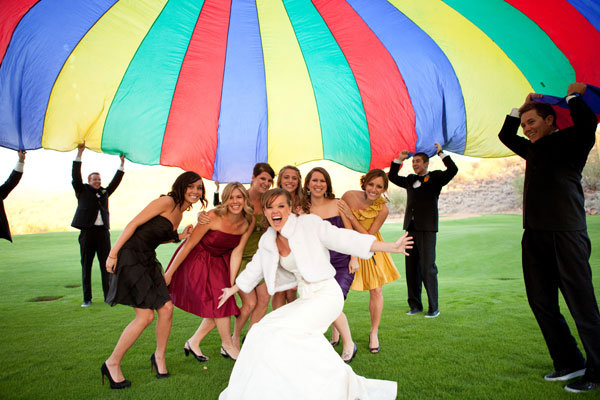 wedding party parachute