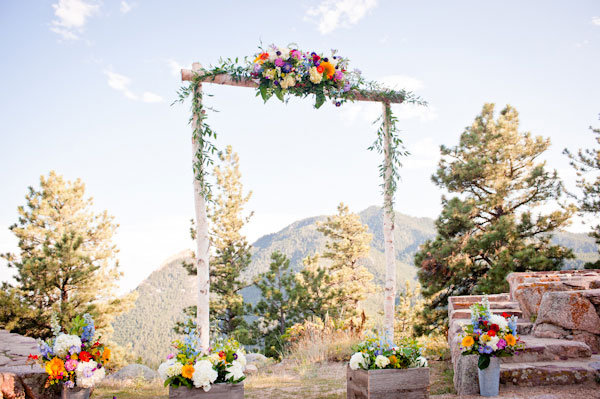 Why We Love It This simple rustic ceremony arch perfectly complements a