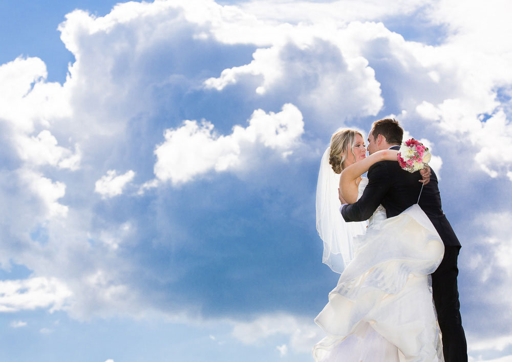 cloudy wedding photo