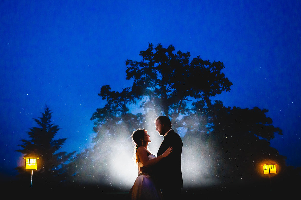 cool lighting wedding photo