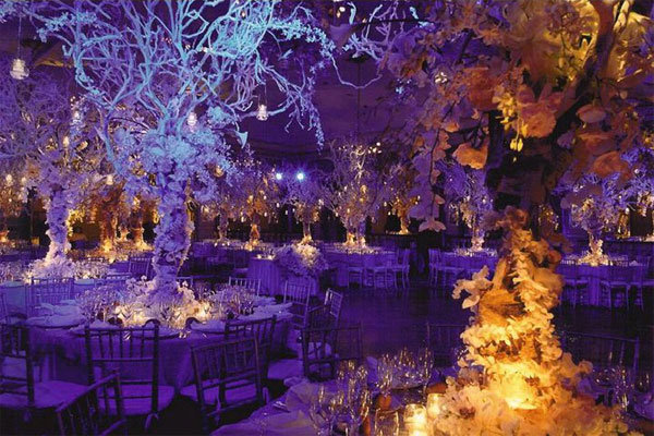 Why We Love It The dramatic centerpieces combined with the purple 