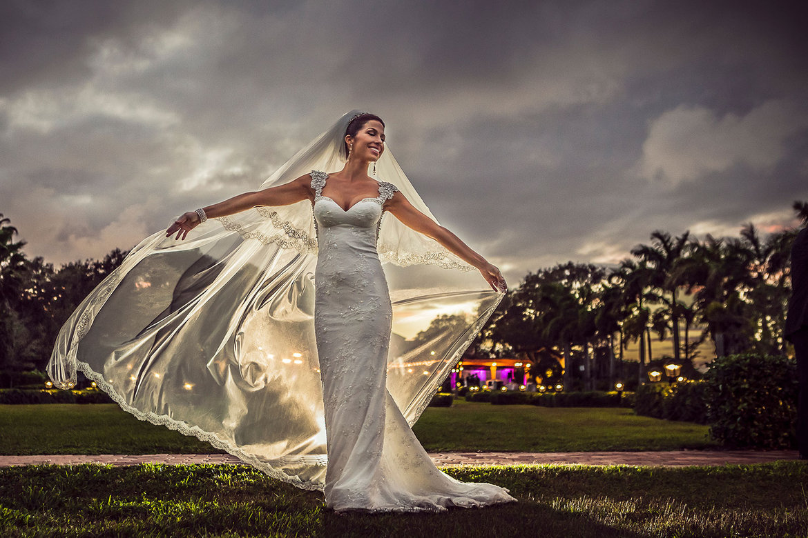 bride with wedding veil