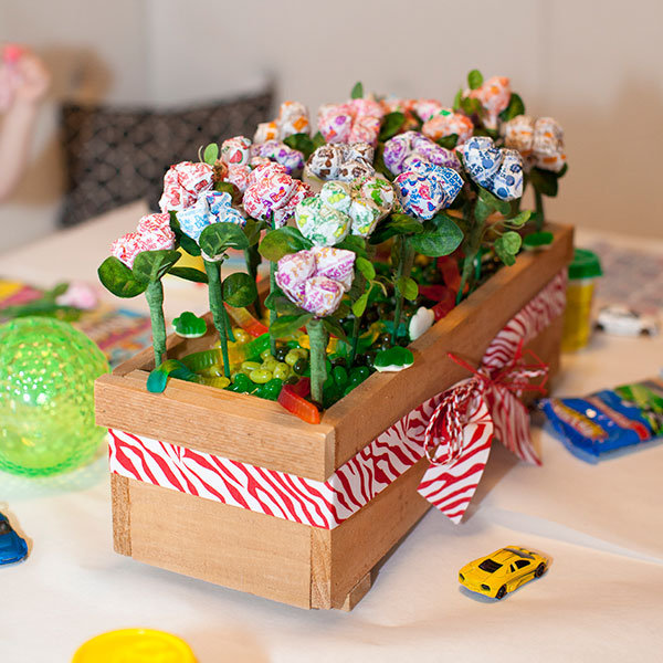 candy centerpiece for the kids table