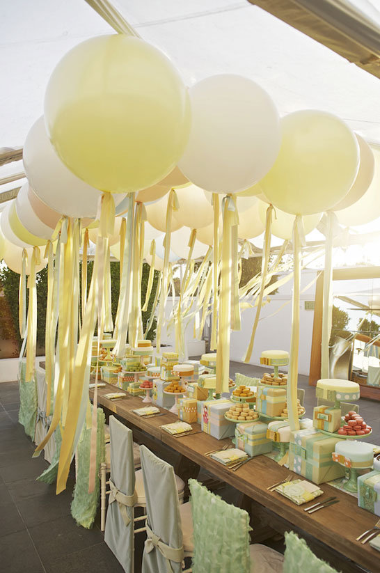 whimsical reception decor oversized balloons