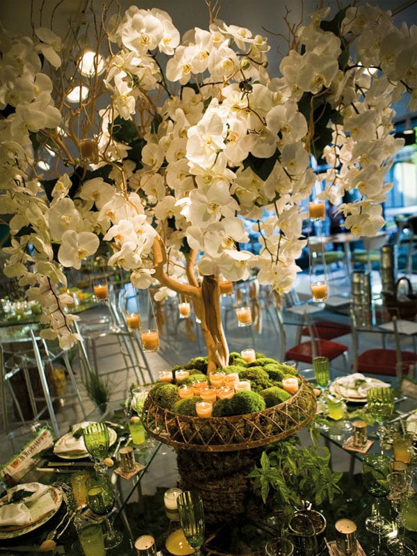 Why We Love It This dramatic centerpiece idea is also ecofriendly guests