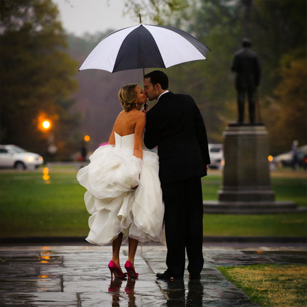 rainy wedding day photo