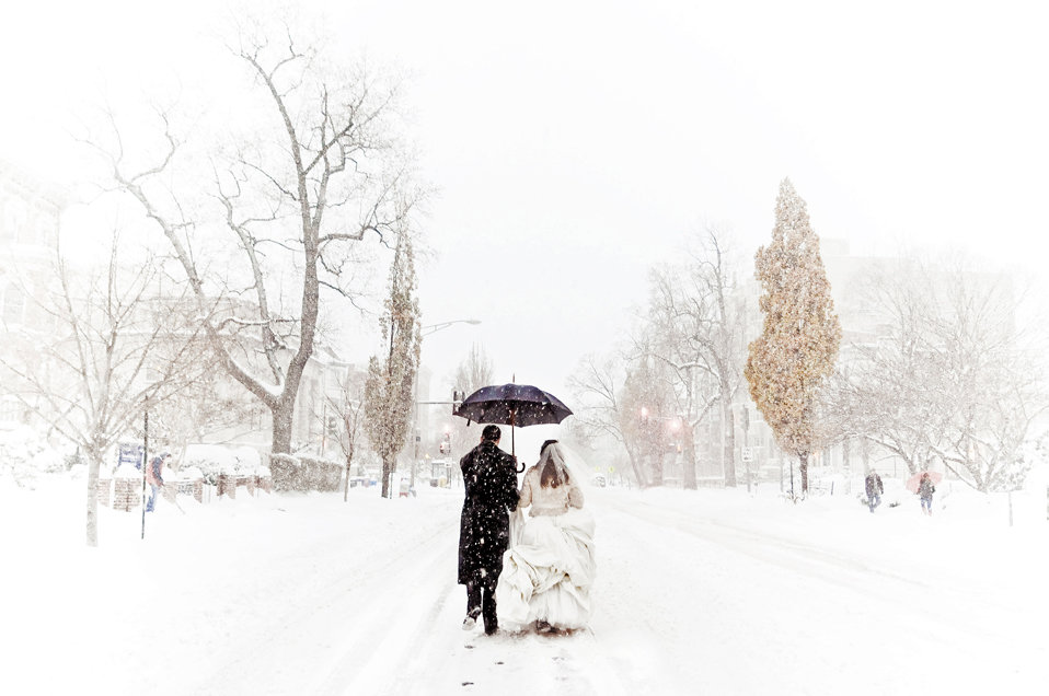 snow winter wedding