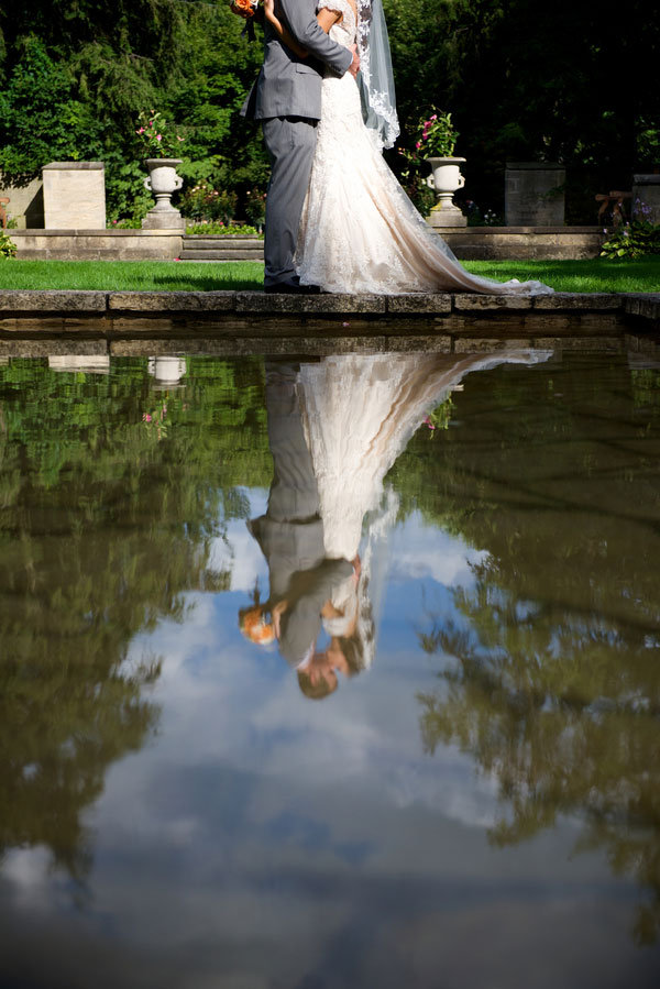 reflective wedding photo