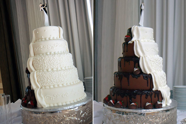 shockleys sweet shoppe half and half wedding cake