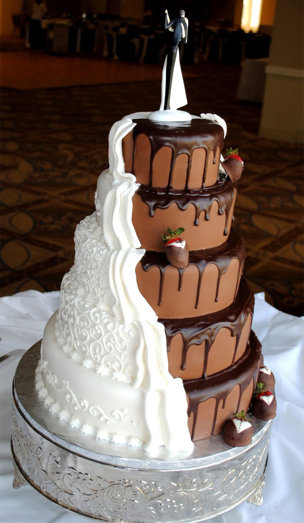 shockleys sweet shoppe half and half wedding cake
