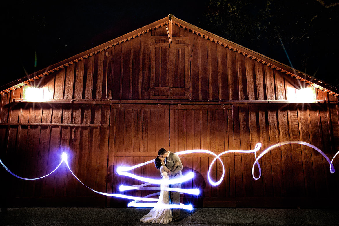 wedding photo with sparklers