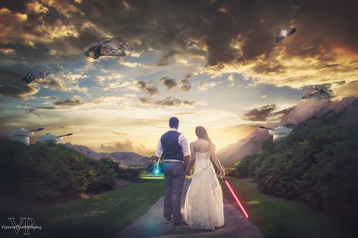 star wars inspired wedding photo