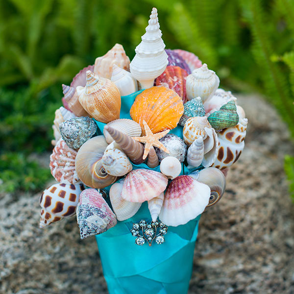 seashell wedding bouquet