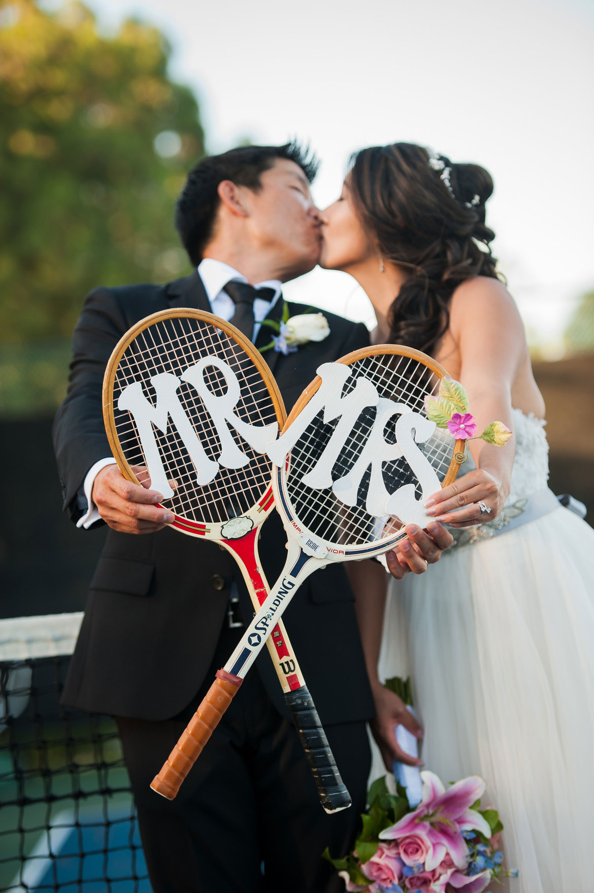 tennis wedding photo