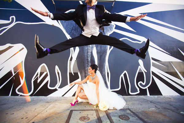 groom jumping photo