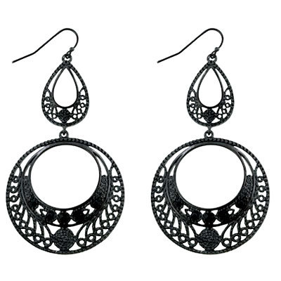 Black lace earrings by Guy and Eva