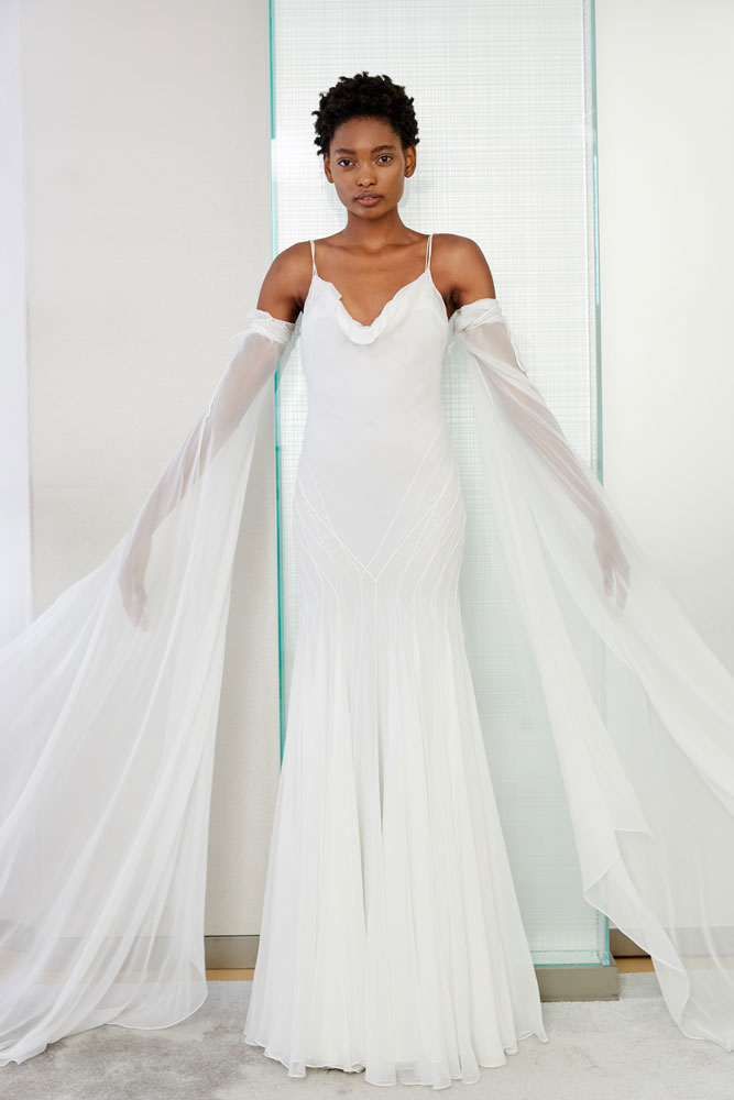 Dramatic Sleeves Wedding Gown