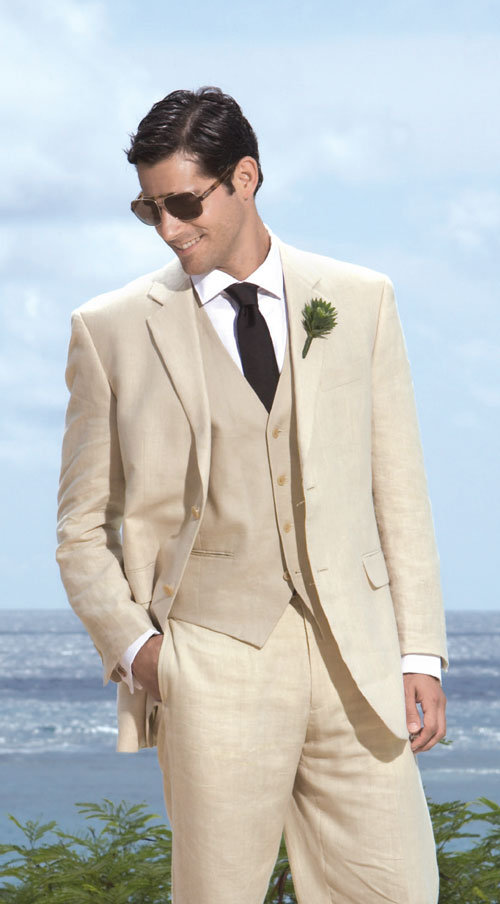 In this Calvin Klein threepiece linen suit for Men's Wearhouse 