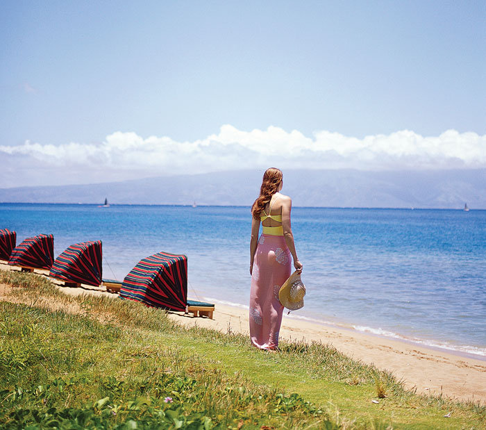 Looking for a shady spot at Ka'anapali Beach Maui maui band wedding