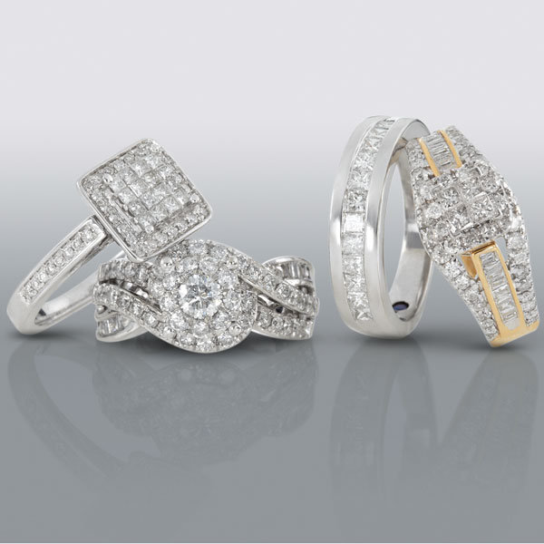 The engagement rings and wedding bands are available at Sears stores and on The engagement rings and wedding bands are available at Sears stores and on