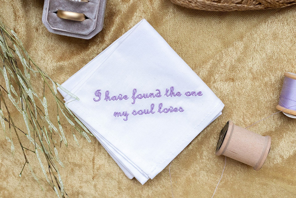 personalized wedding handkerchief