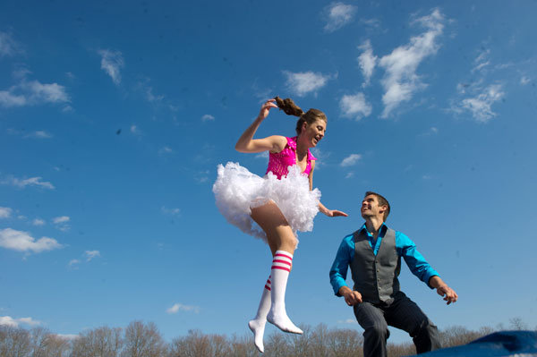 circus theme engagement photos