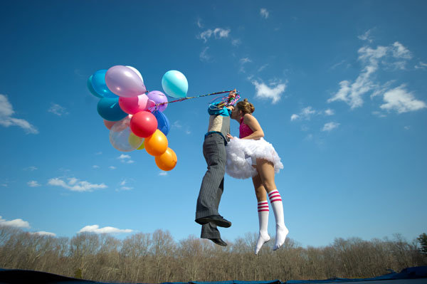 circus theme engagement photos