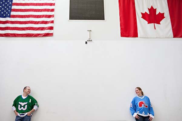 hockey theme engagement photos