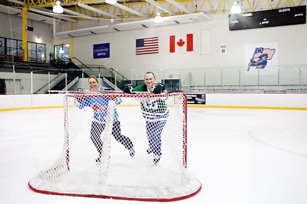 hockey theme engagement photos