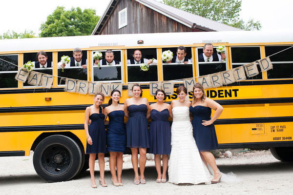 wedding transportation school bus