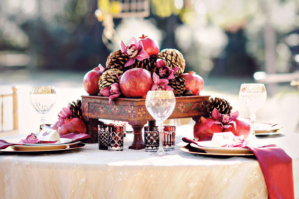 A jewellike fruit takes center stage in this stunning winter wedding