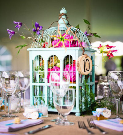 birdcage wedding centerpiece Birdcage created by Emily Herzig Floral Studio