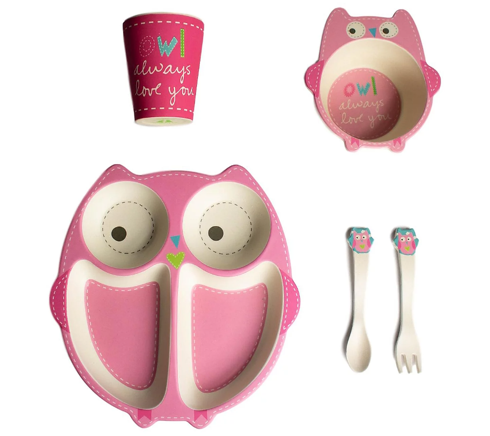 bamboozle olivia owl plate and cup set
