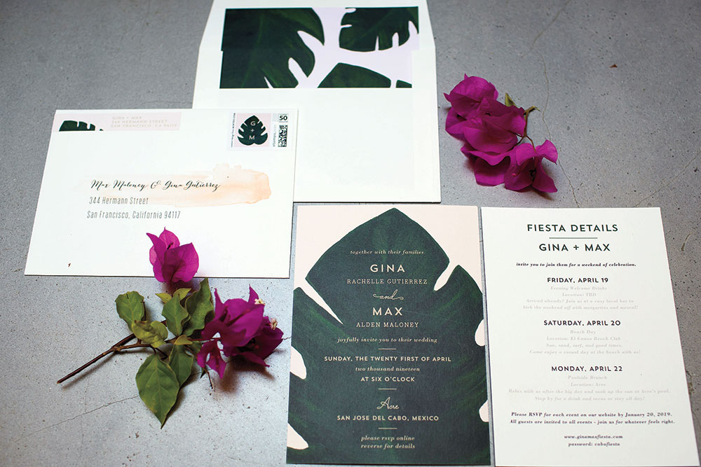 Modern art wedding invitations