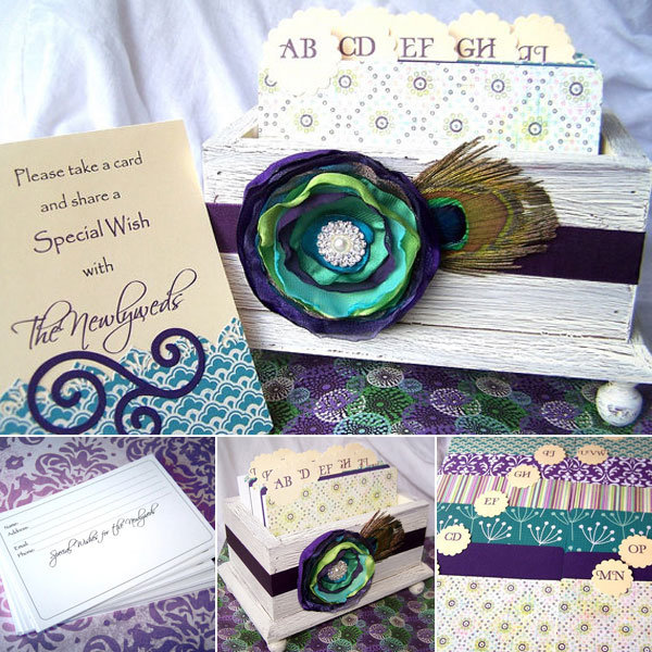 This stunning card box can be customized with your wedding colors 