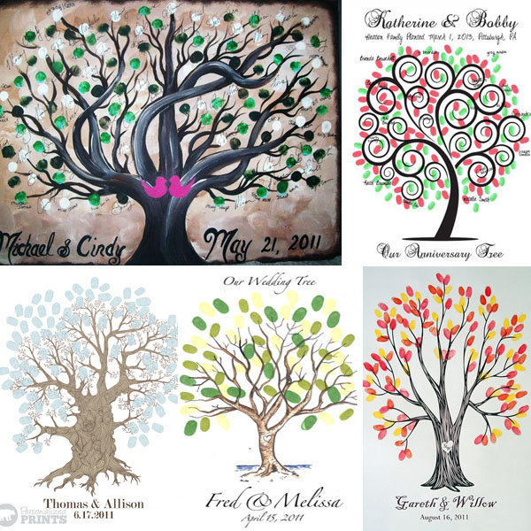 Thumbprint guest book trees are a huge trend right now Thumbprint guest book trees are a huge trend right now