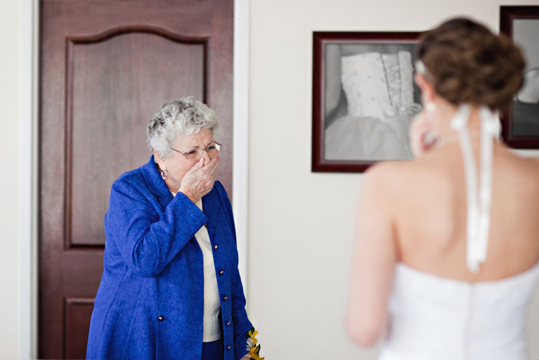 Grandma and bride getting ready for wedding