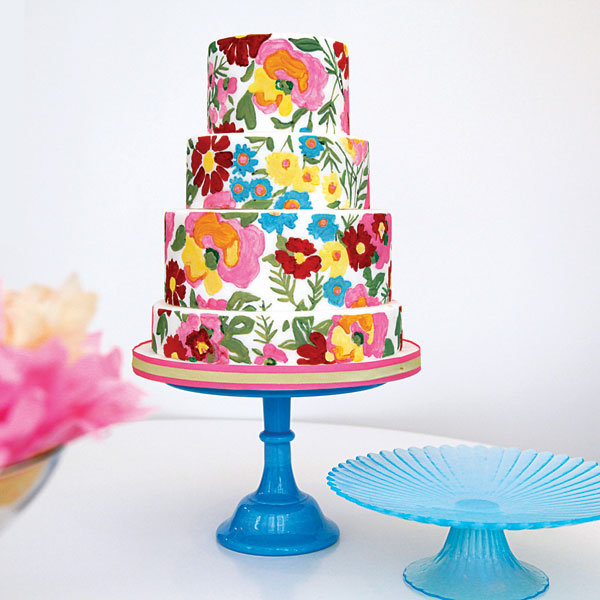 floral wedding cake