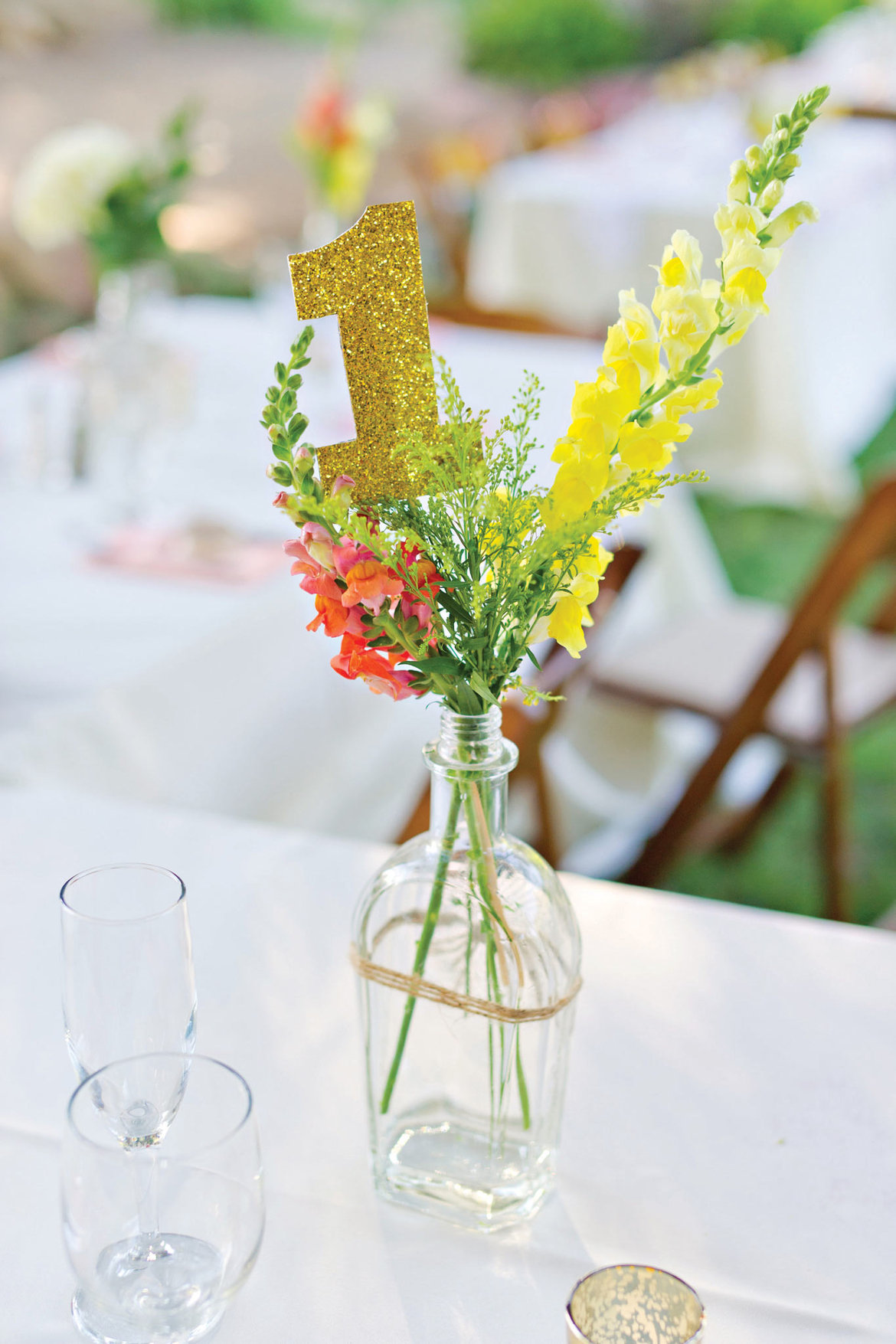 glittery table numbers