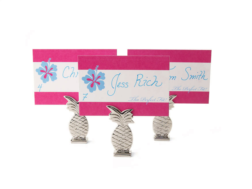 Wedding reception place cards 6 for 24 and pineappleshaped holders