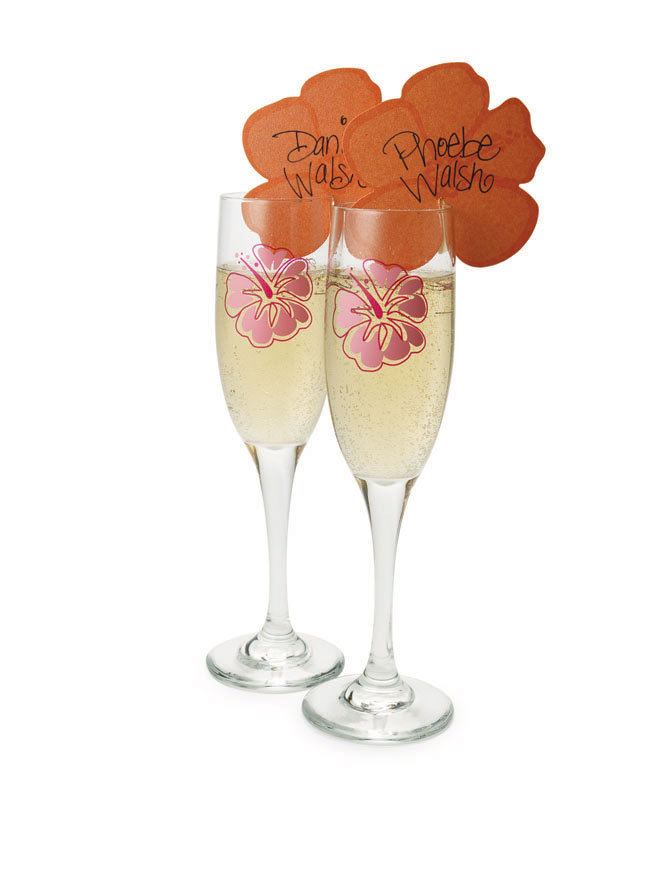 Hibiscus champagne flutes 32 each by Destination Romance 