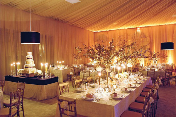 charleston wedding ballroom Creamcolored draping on the walls and ceiling 