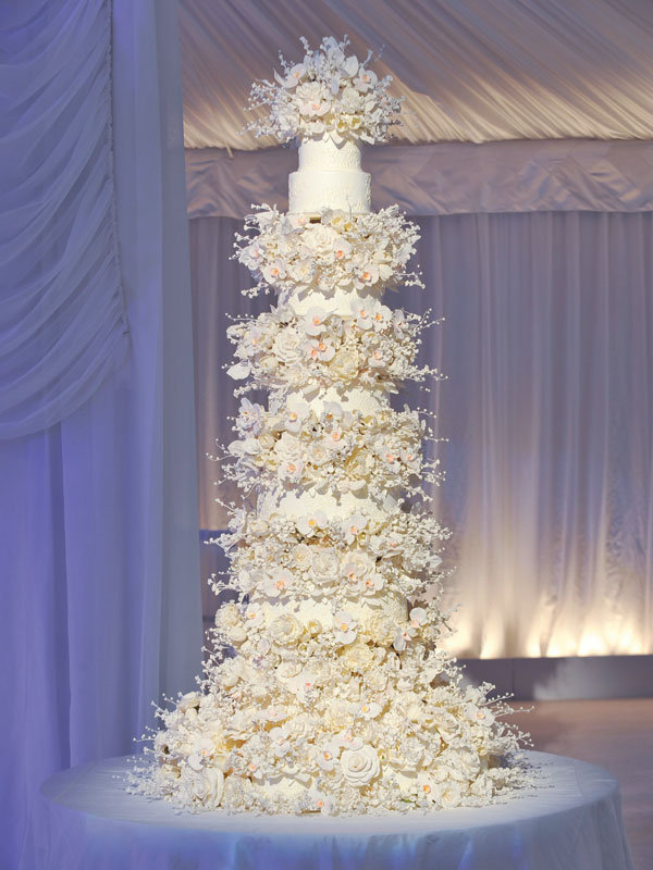 white wedding cake