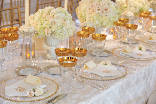 The white dance floor had its own projection the bride and groom's monogram