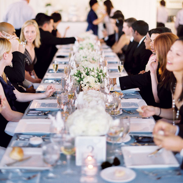 wedding reception table A classic color palette makes a stylish 