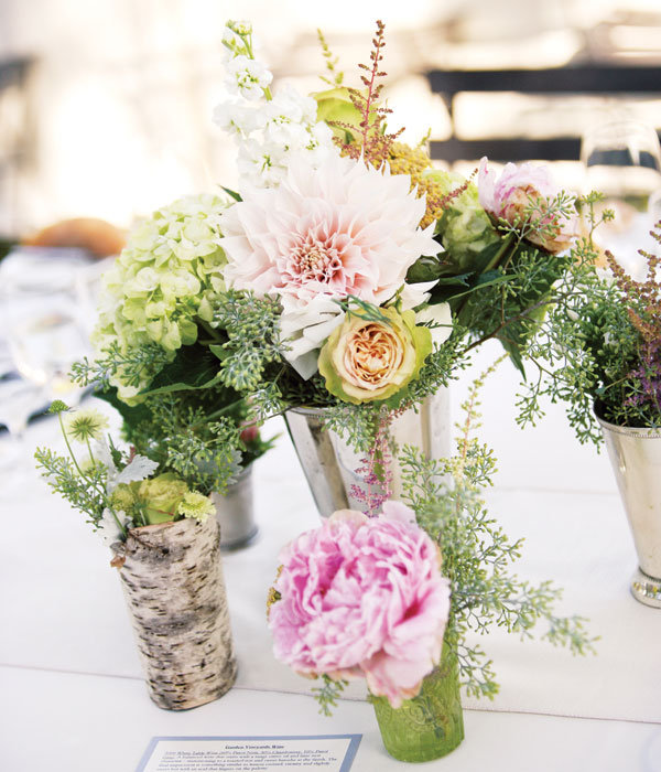 peonies wedding centerpiece Vessels in multiple create a luxe look Photo