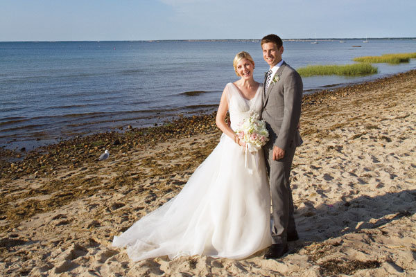 real wedding bride and groom on beach Favorite moment After our ceremony 